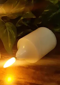 AFTERSTITCH Led Candles for Home Decoration with Battery Artificial Real Wax Candle Flame Like Led Lights Diya's for Diwali Decorative Light Living Room Romantic Dinner (1 Traditional Candle Shape)-thumb2