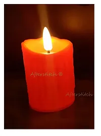 AFTERSTITCH Led Candles for Home Decoration with Battery Artificial Real Wax Candle Flame Like Led Lights Diya's for Diwali Decorative Light Living Room Romantic Dinner (1 Piece Red Candle)-thumb3