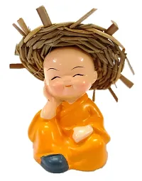 AFTERSTITCH Showpieces Statues for Home Decor Garden Idols Figurine for Living Room Car Dashboard Decorative Items  Gift (Small Idols for Car Dashboard Hat Monk)-thumb4