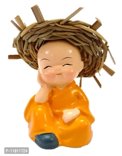 AFTERSTITCH Showpieces Statues for Home Decor Garden Idols Figurine for Living Room Car Dashboard Decorative Items  Gift (Small Idols for Car Dashboard Hat Monk)-thumb5