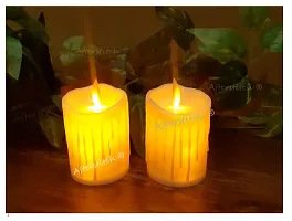 AFTERSTITCH Moving Flame Flickering Led Candles for Home Decoration with Battery Artificial Wax Like Led Lights Diya for Diwali Decorative Light Living Room Romantic Dinner (Flickering Candle Lights)-thumb2