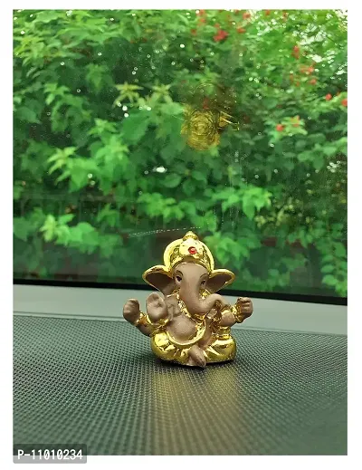 AFTERSTITCH Ganesha Idol for Car Dashboard with Sticker Lord Ganesh Statue Showpiece for Interior Decoration Accessories Small Puja Mandir Home Decoration Entrance Door & Birthday Gift (Design G3)-thumb2