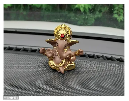 AFTERSTITCH Ganesha Idol for Car Dashboard with Sticker Lord Ganesh Statue Showpiece for Interior Decoration Accessories Small Puja Mandir Home Decoration Entrance Door & Birthday Gift (Design G3)-thumb5