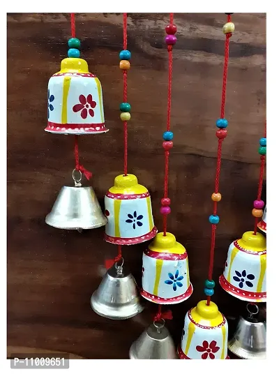 Handmade Rajasthani Wall Hanging Decorative Bells torans White-thumb3