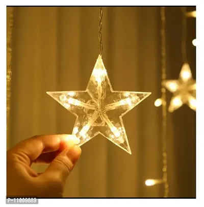 AFTERSTITCH Star Lights for Decoration Hanging 12 Stars on Curtain String LED Lights for Balcony Window Birthday , Diwali, Christmas, New Year and Home Decoration with 8 Modes Flashing (Multi Color)-thumb3