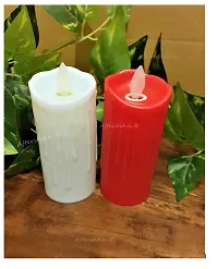 AFTERSTITCH led Lights for Home Decoration with Battery Artificial Dancing Flame LED Candles Lights diyas ( Batteries Included) Set of 2 (Red & White)-thumb4