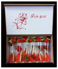 AFTERSTITCH Valentine Gifts for Girlfriend Message Bottle Set of 6 in Wooden Box (Bottle Set of 6 Bottles)-thumb1