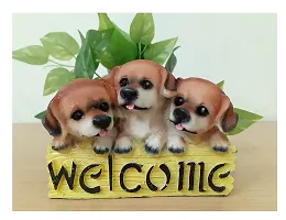 AFTERSTITCH Welcome Dog Showpiece Statue For Home Decoration Living Room Decorative Items For Door Entrance House Warming Gifts For New Home Stylish Latest Kitchen Garden D?cor Figurines-thumb1