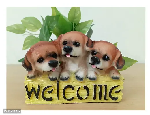 AFTERSTITCH Welcome Dog Showpiece Statue For Home Decoration Living Room Decorative Items For Door Entrance House Warming Gifts For New Home Stylish Latest Kitchen Garden D?cor Figurines-thumb2