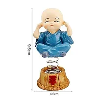 Decoration Homey Set of 4 Monk Miniature Buddha Figurines Showpiece for Home, Office Decoration(Multicolor) Sitting in a Musical Style-thumb4