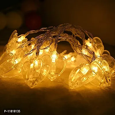 AFTERSTITCH Heart Shape Lights for ation Hanging Style 10 LED 2 m Length (Battery Operated) (Yellow)-thumb5