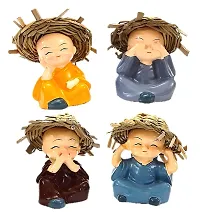 AFTERSTITCH Showpieces Statues for Home Decor Garden Idols Figurine for Living Room Car Dashboard Decorative Items  Gift (Small Idols for Car Dashboard Hat Monk)-thumb1