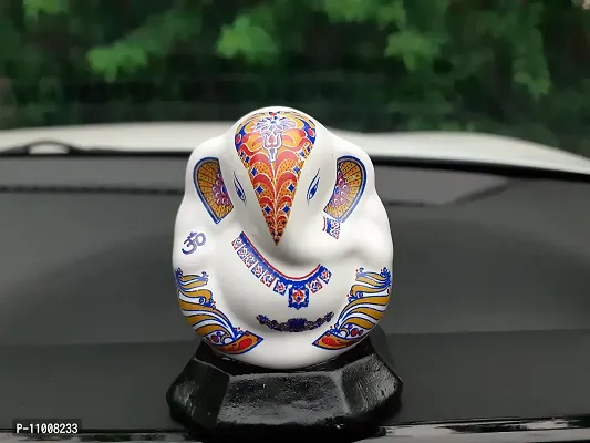 AFTERSTITCH Ganesha Idol for Car Dashboard for Kia Seltos Sonet Lord Ganesh Statue Showpiece for Interior Decoration Accessories Puja Mandir Home Entrance Door & Birthday Gift (Design G2)-thumb2