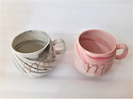 AFTERSTITCH Mr and Mrs Coffee Mugs Gift Set Ceramic Cups Mr Mrs Mugs for Couples Marble Texture for Anniversary Wedding Valentines Day Bridal Shower Gifting, Self Use & Home Decoration As Showpiece-thumb4