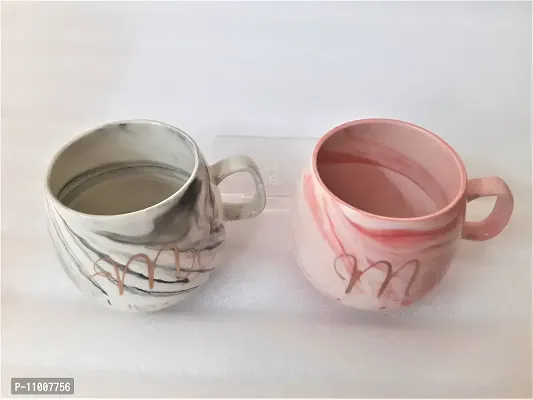 AFTERSTITCH Mr and Mrs Coffee Mugs Gift Set Ceramic Cups Mr Mrs Mugs for Couples Marble Texture for Anniversary Wedding Valentines Day Bridal Shower Gifting, Self Use & Home Decoration As Showpiece-thumb5