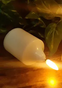 AFTERSTITCH Led Candles for Home Decoration with Battery Artificial Real Wax Candle Flame Like Led Lights Diya's for Diwali Decorative Light Living Room Romantic Dinner (1 Traditional Candle Shape)-thumb4