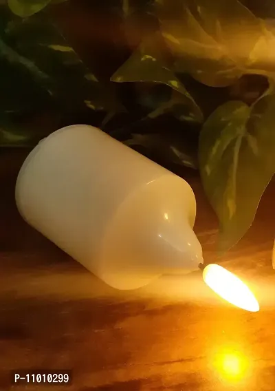 AFTERSTITCH Led Candles for Home Decoration with Battery Artificial Real Wax Candle Flame Like Led Lights Diya's for Diwali Decorative Light Living Room Romantic Dinner (1 Traditional Candle Shape)-thumb5