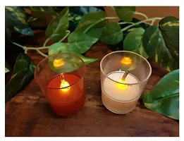 AFTERSTITCH Fiber Glass Style Like Real Moving Flame led Candles Lights for Home Decoration with Battery Artificial Dancing Flame LED Candles Lights diyas ( Batteries Included) (Red & White)-thumb3