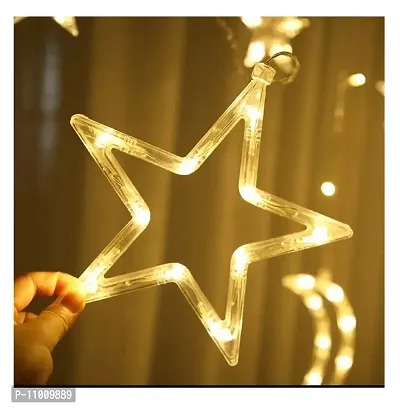 AFTERSTITCH Star Lights for Decoration Hanging 12 Stars on Curtain String LED Lights for Balcony Window Birthday , Diwali, Christmas, New Year and Home Decoration with 8 Modes Flashing (Multi Color)-thumb2