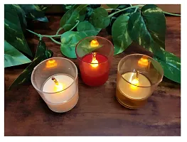 AFTERSTITCH Fiber Glass Style Like Real Moving Flame led Candles Lights for Home Decoration with Battery Artificial Dancing Flame LED Candles Lights diyas ( Batteries Included) (Set of 3)-thumb3