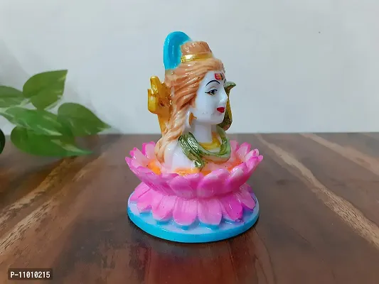 AFTERSTITCH Shiva Idol Lord Shiva Idols for car Dashboard Statue Showpiece for Puja Mandir Home D?cor Decoration Birthday Gift Marble Stone Look Lord Ganesha and Shiva Idols for car Dashboard (Shiva)-thumb3