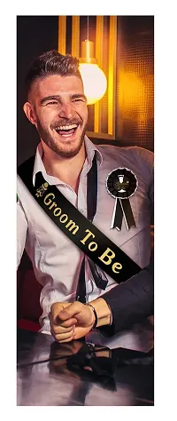 AFTERSTITCH Groom to be sash for bachelorette party Decoration Ribbon for men to be married pre wedding celebration Kit (Groom To be SASH)-thumb1