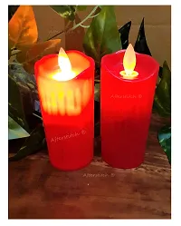 AFTERSTITCH Artificial Dancing Flame LED Diya Candle Lights with Battery (Red) - Set of 2-thumb1