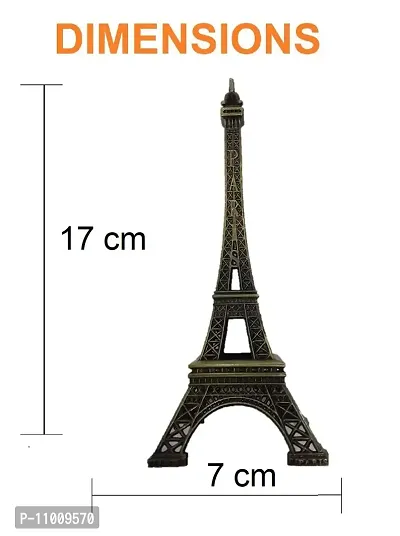 Decoration Homey Zinc Eiffel Tower Statue (7 cm x 7 cm x 20 cm, Copper, Effile-tower-copper-20cm) effil Tower showpiece-thumb2