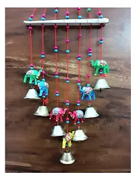 Rajasthani Elephant Wall Hanging Wind Chime Handmade Bell showpiece-thumb1