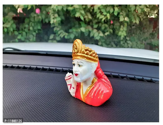 AFTERSTITCH Shirdi Saibaba Idol Marble Small Size Idol for Car Dashboard Home Decor Pooja Room Temple Lord Saibaba Statue Showpiece Gift Stone Finish Small Living Room Decorative Items (Sai Baba)-thumb5