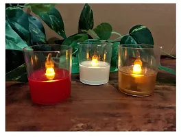 AFTERSTITCH Fiber Glass Style Like Real Moving Flame led Candles Lights for Home Decoration with Battery Artificial Dancing Flame LED Candles Lights diyas ( Batteries Included) (Set of 3)-thumb4