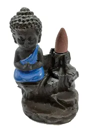 AFTERSTITCH Buddha Smoke Fountain with Incense Cones Blue Incense Burner Fog Fountain (Buddha Smoke Fountain)(Resin, Conical)-thumb4