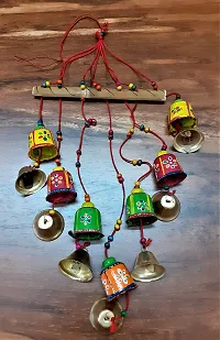 Colored Wooden Wall Hanging Decorative Bells torans for Home Decoration-thumb3