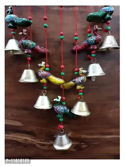 Peacock Wall Hanging Decorative Bells torans Bandar Wall-thumb2