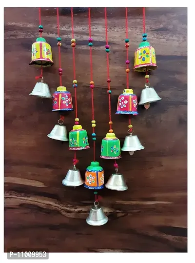 Colored Wooden Wall Hanging Decorative Bells torans for Home Decoration-thumb3