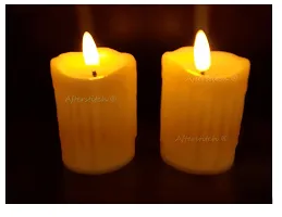 AFTERSTITCH Set Of 2 Led Candles Lights For Home Decoration With Battery Artificial Real Wax Candle Flame Like Diya's Diwali Decorative Light Living Room Romantic Dinner (2 Real Wax Color Led candles)-thumb1