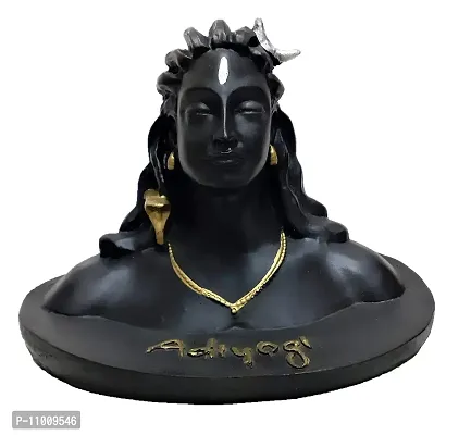 AFTERSTITCH Aadi Yogi Shiva Statue For Car Dashboard Adi Yogi Idols For Home D?cor Pooja Room Temple Matte Finish Garden Water Fountain Decoration Living Room Decorative & Gifting Big Size 4 Inch Height