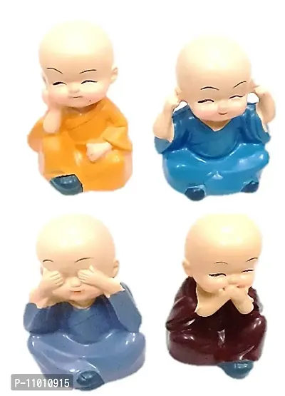 AFTERSTITCH Cute Set of 4 Miniature Figurines Showpiece for Home Decor Bedroom Office Decoration Miniature Garden Idols for Living Room Decorative Items Couples Gift (Small Idols for Home Decor SM1)