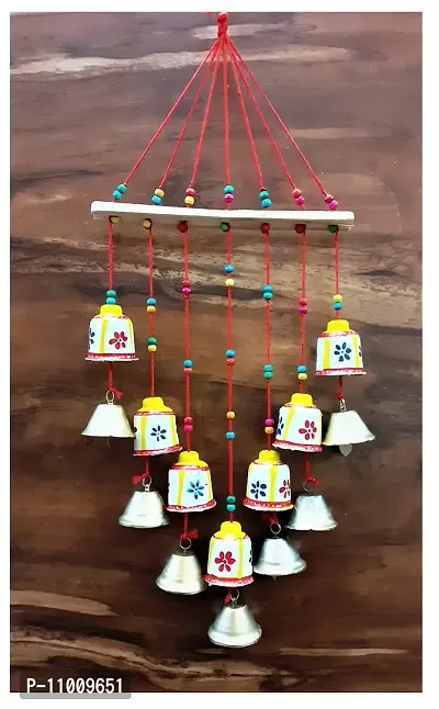 Handmade Rajasthani Wall Hanging Decorative Bells torans White-thumb2