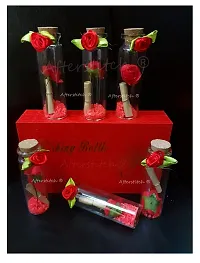 AFTERSTITCH Valentine Gifts for Girlfriend Message Bottle Set of 6 in Wooden Box (Set of 6)-thumb1