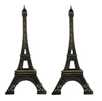 decoration homey Metal Eiffel Tower Statue Showpiece, 7 Inch - Set of 2-thumb1