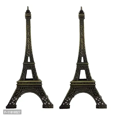 decoration homey Metal Eiffel Tower Statue Showpiece, 7 Inch - Set of 2-thumb2