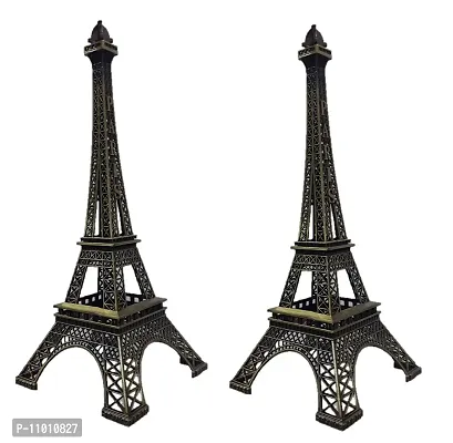 decoration homey Metal Eiffel Tower Statue Showpiece, 7 Inch - Set of 2