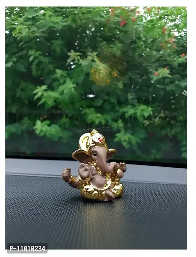 AFTERSTITCH Ganesha Idol for Car Dashboard with Sticker Lord Ganesh Statue Showpiece for Interior Decoration Accessories Small Puja Mandir Home Decoration Entrance Door & Birthday Gift (Design G3)-thumb3