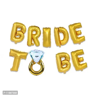 AFTERSTITCH bride to be props for bachelorette party combo set Foil Balloons Letter with Ring Decoration Kit for bachelor Party Shower Celebration Miss to be wedding decor (Bride Foil Balloons)