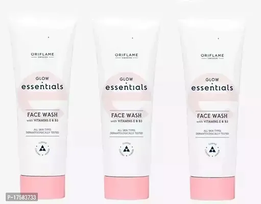 Oriflame Glow Essentials Face Wash With Vitamin E And B3 125 ml Each (Pack Of 3)-thumb0