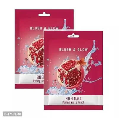 Blush And Glow Pomegranate Sheet Mask 25 ml Each (Pack Of 2)