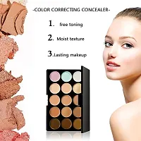 15-color Concealer Palette Waterproof Foundation To Cover Facial Acne Marks, Dark Circles, Freckles, Scars, Isolation, Brightening And Contouring-thumb2