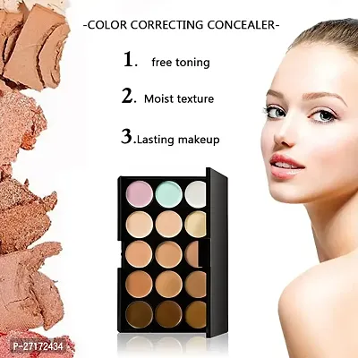 15-color Concealer Palette Waterproof Foundation To Cover Facial Acne Marks, Dark Circles, Freckles, Scars, Isolation, Brightening And Contouring-thumb3