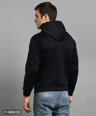 Stylish Black Solid Hoodies For Men-thumb2